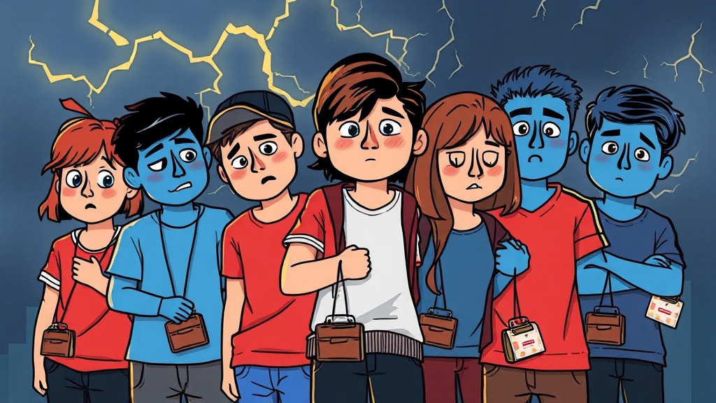 전세 사기 및 월세 부담 증가 (cartoon 스타일)