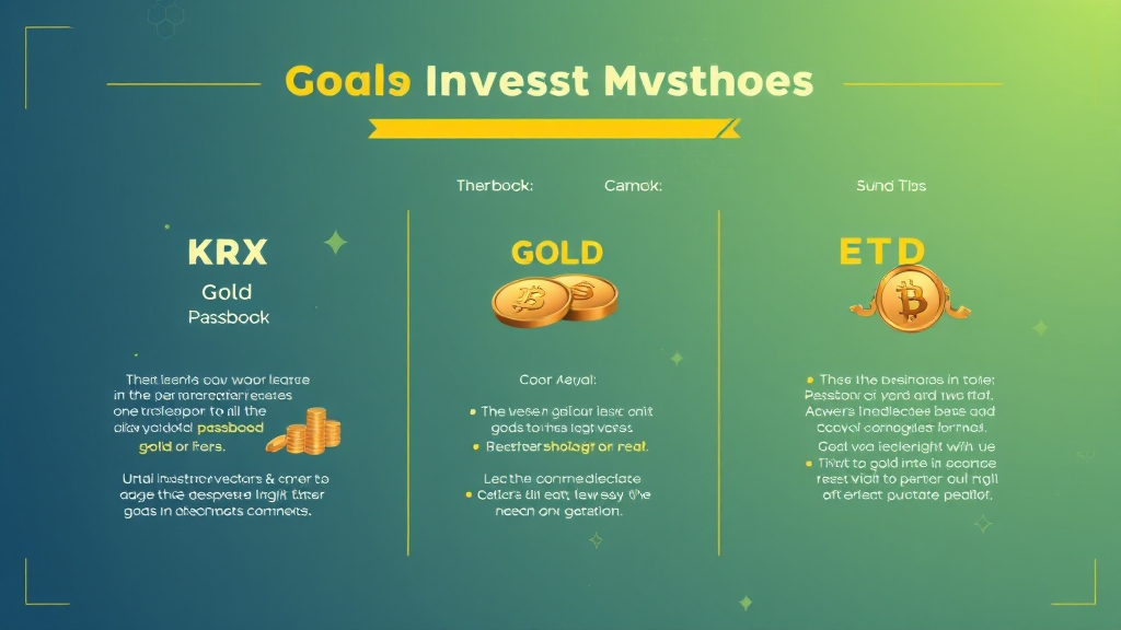 KRX 금 투자 vs 다른 금 투자 방법 (illustration 스타일)