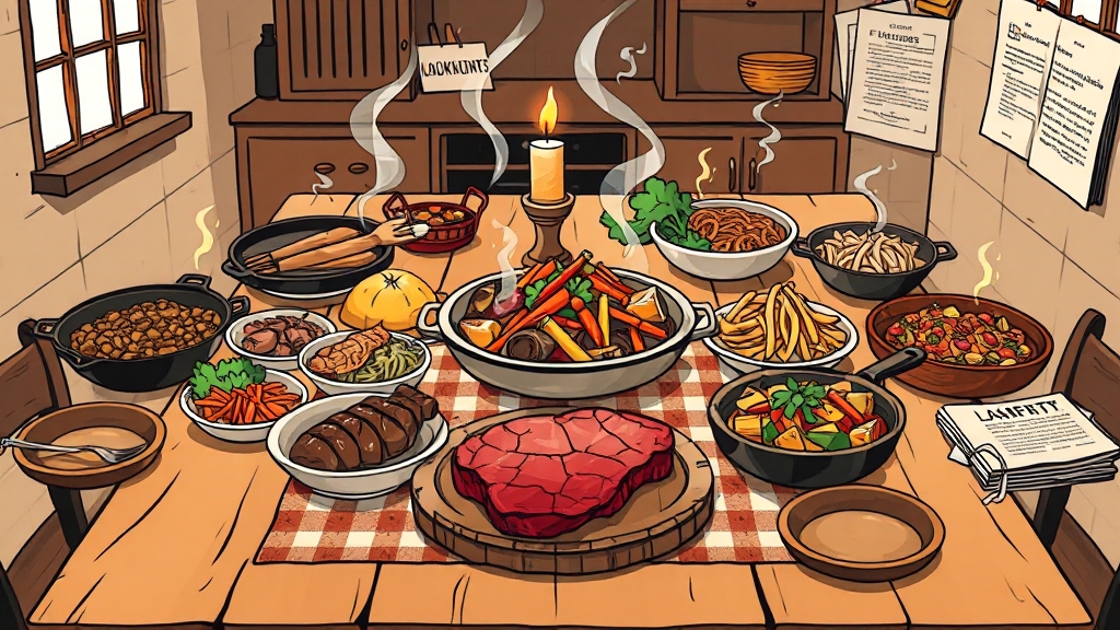 새송이버섯 활용 요리 레시피 (cartoon 스타일)