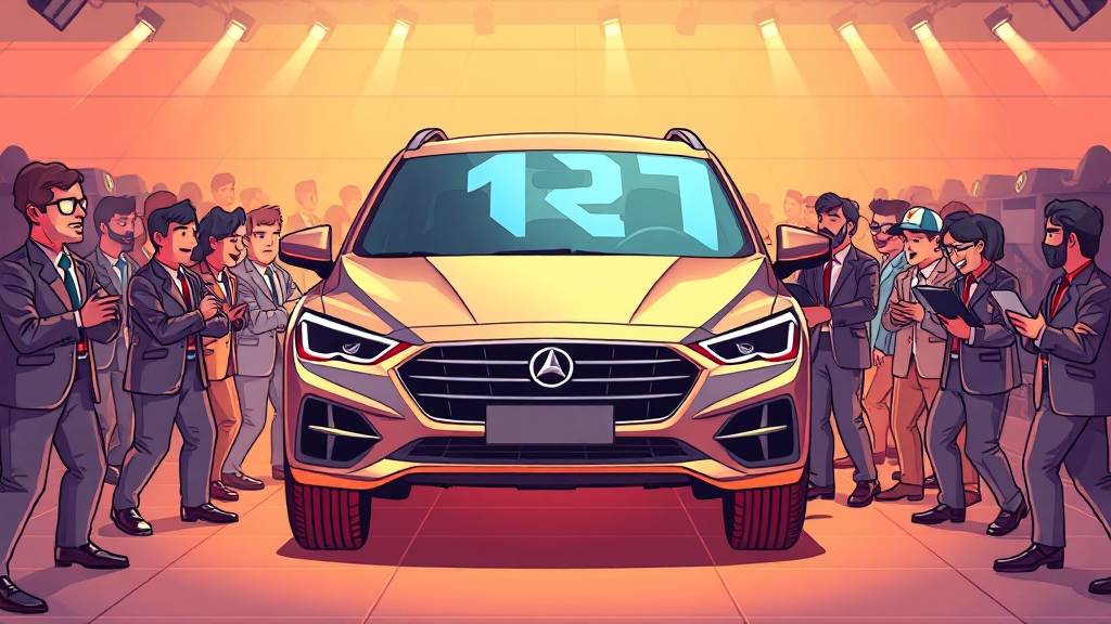 중고차 판매 시장 동향 (cartoon 스타일)