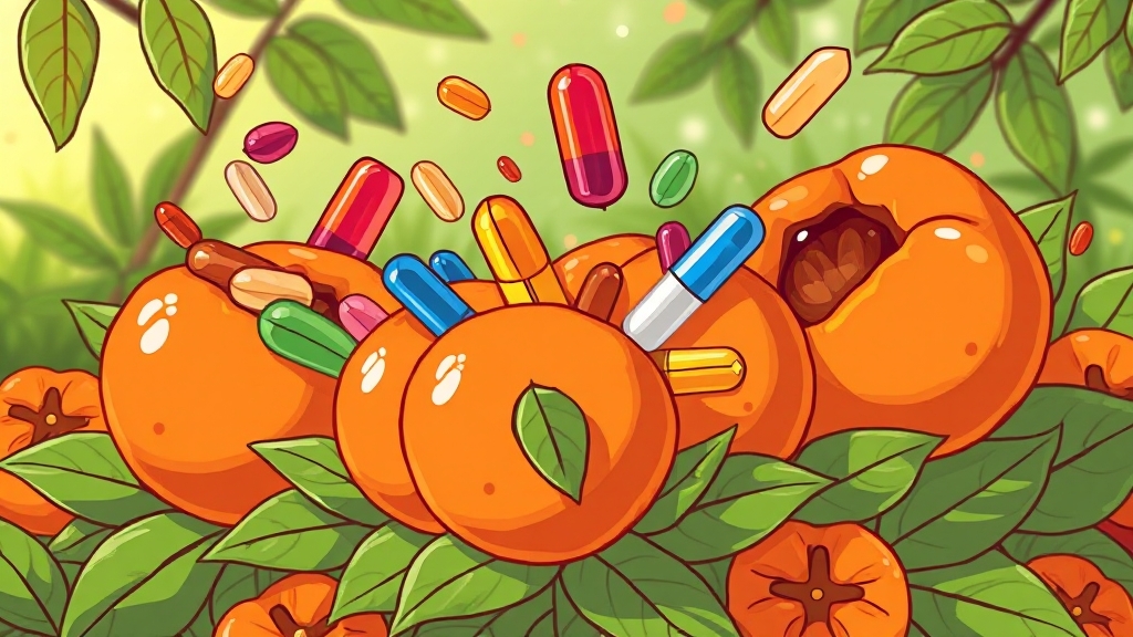 살구의 영양 성분 (cartoon 스타일)