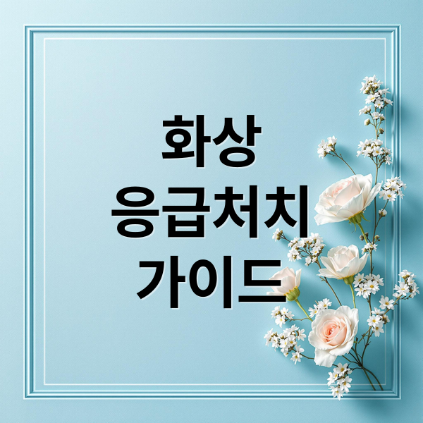 화상
응급처치
가이드 (알로에 젤 화상 응급처치 3단계)