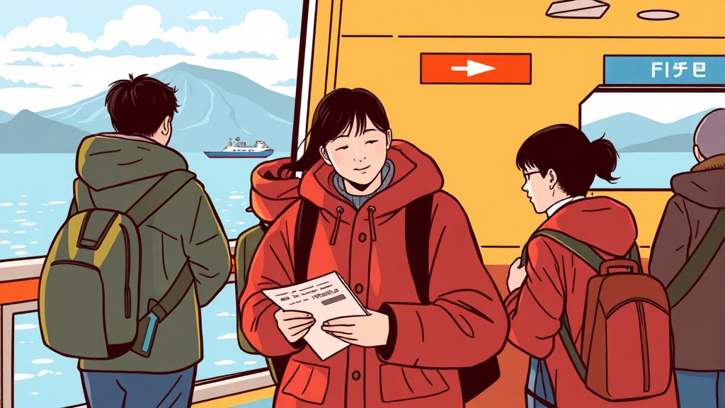 승선 전 필수 확인 사항 및 준비물 (illustration 스타일)