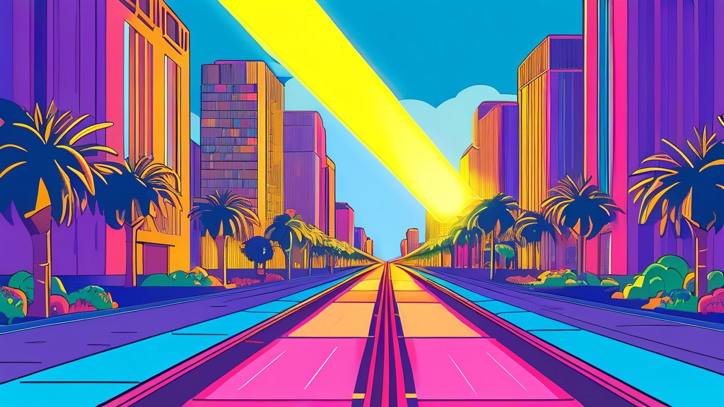 미래 기술 투자: 광통신과 AI의 시너지 (cartoon 스타일)