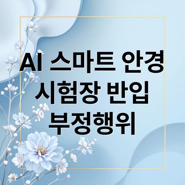 AI 스마트 안경
시험장 반입
부정행위 (스마트 안경 AI 기기 시험장 반입 주의사항)