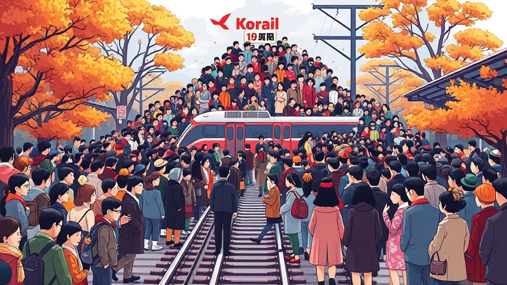 추석 기차표 예매 이벤트 (cartoon 스타일)