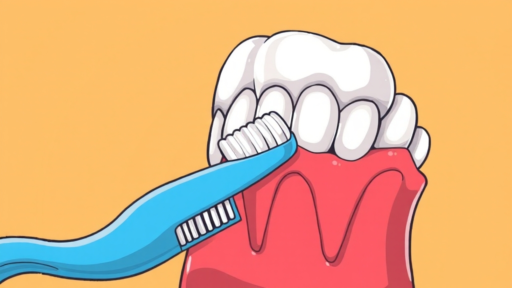 잇몸 패임 관리, 칫솔질이 핵심! (cartoon 스타일)