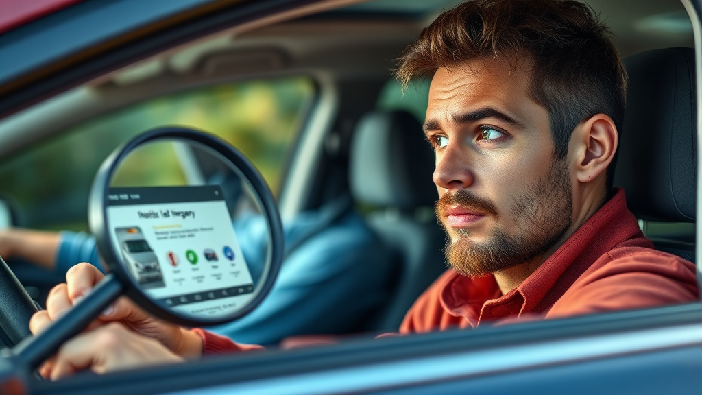 중고차 시세 및 구매 시 주의사항 (realistic 스타일)