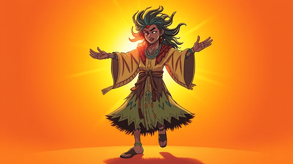 무당 꿈: 기본 의미와 상징 (cartoon 스타일)