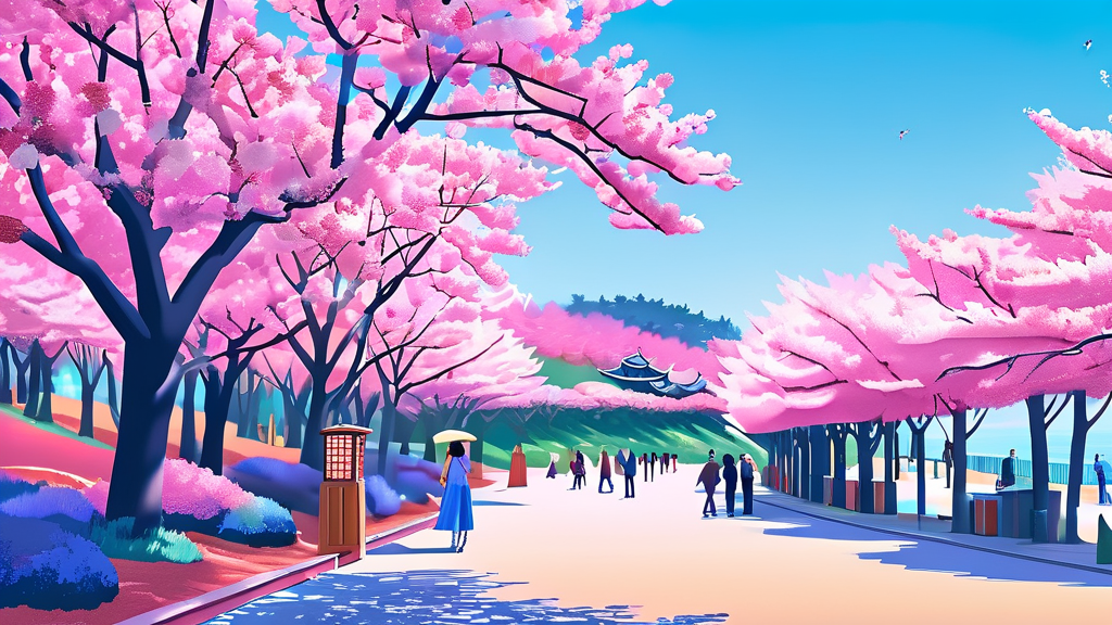 축제별 벚꽃 개화 시기 상세 정보 (illustration 스타일)