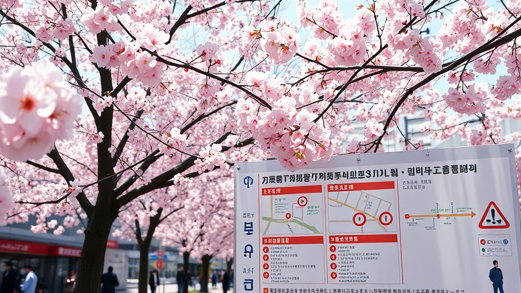 알찬 방문을 위한 필수 정보: 교통, 주차, 차량 통제 안내 (realistic 스타일)