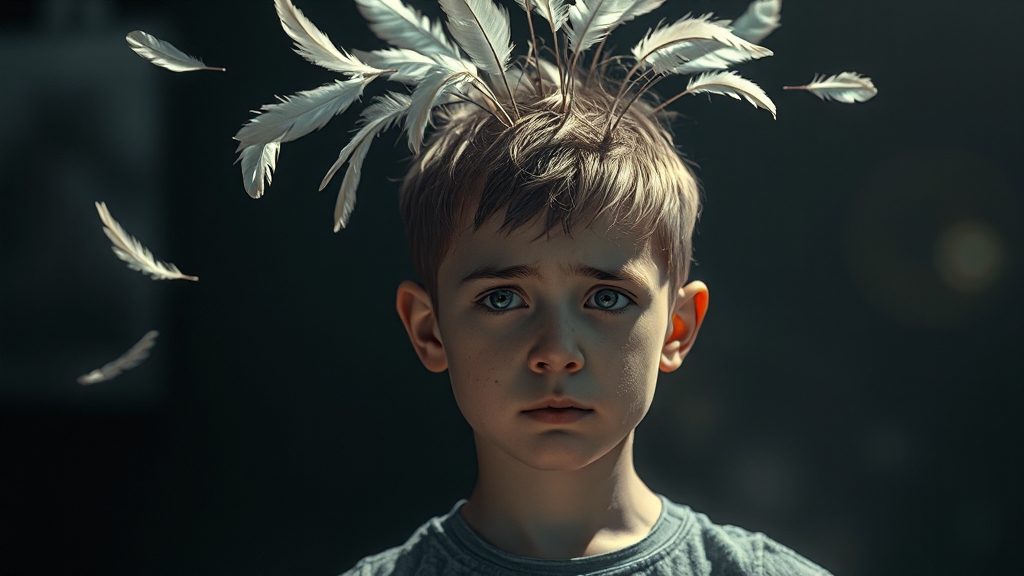 원형 탈모 꿈: 심리적 불안의 표출 (realistic 스타일)