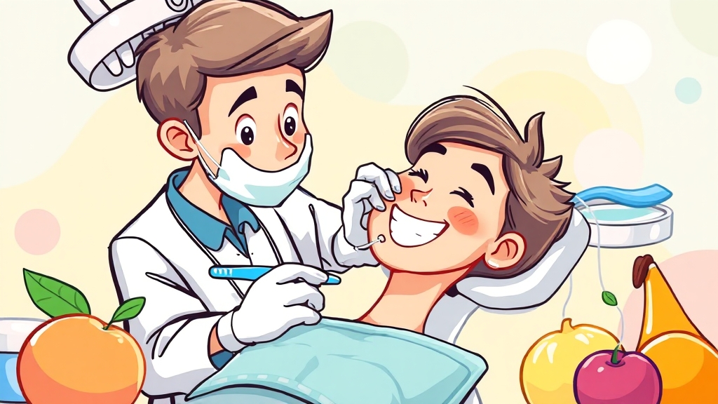 건강한 잇몸을 위한 습관 (cartoon 스타일)