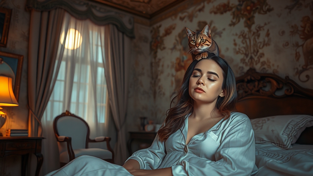 고양이 꿈과 심리적 의미 (realistic 스타일)