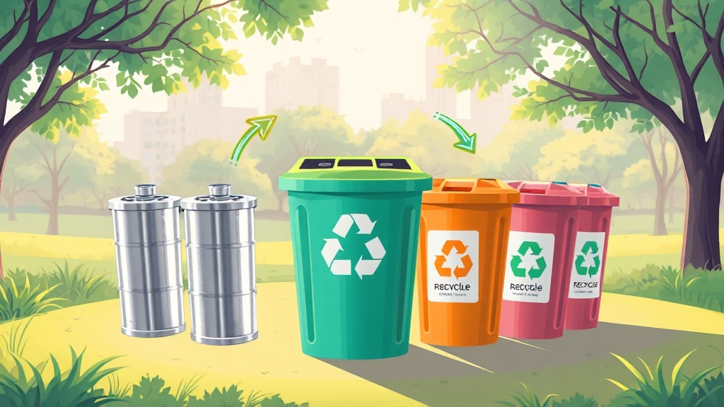 건전지 종류별 분리수거 방법 (cartoon 스타일)