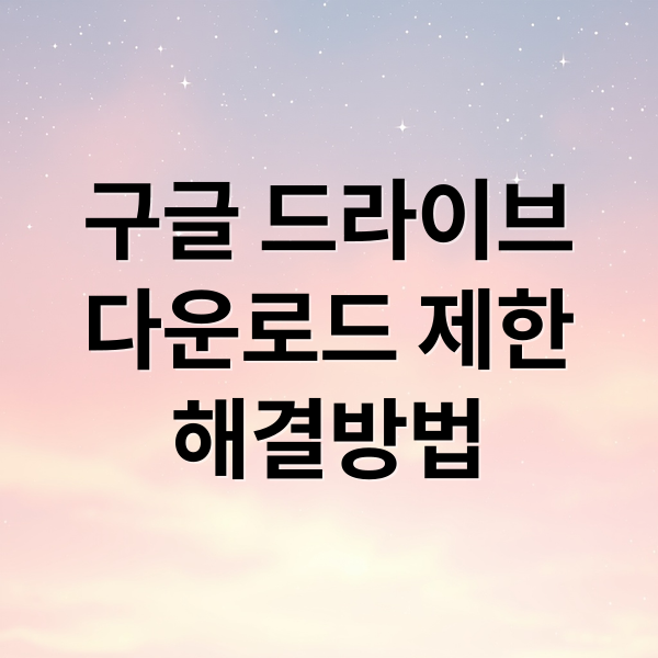 구글 드라이브
다운로드 제한
해결방법 (구글 드라이브 다운로드 제한 해결)