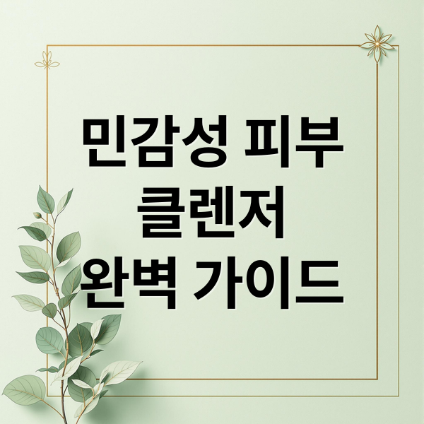 민감성 피부
클렌저
완벽 가이드 (저자극 클렌저 추천 민감성 피부)