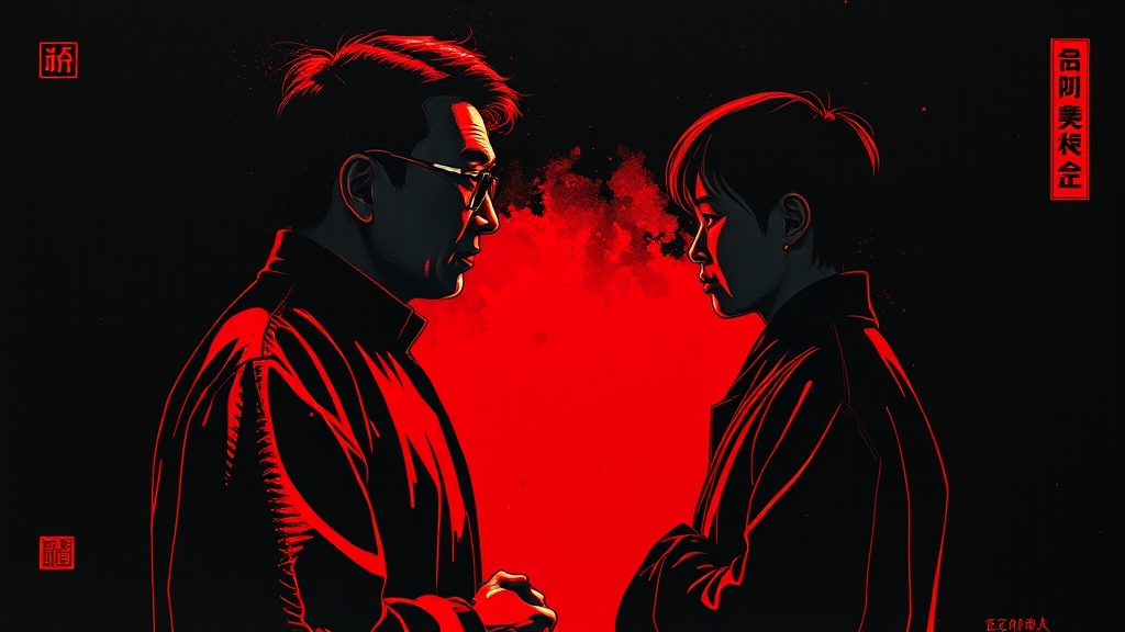 박동빈과 김창완: 스승과 제자의 관계 분석 (popart 스타일)