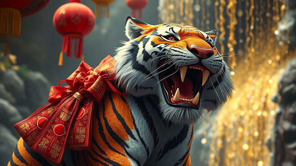 호랑이띠에게 행운을 가져다주는 것들 (realistic 스타일)