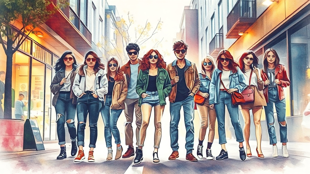 OOTD와 패션 트렌드: 스트리트 패션 연결 (watercolor 스타일)