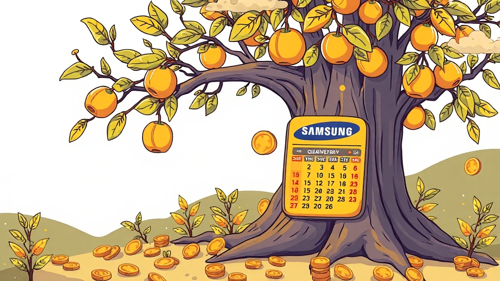 삼성전자 배당금 지급일 및 일정 (illustration 스타일)