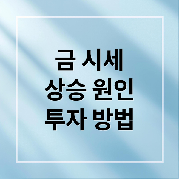 금 시세
상승 원인
투자 방법 (금 시세)