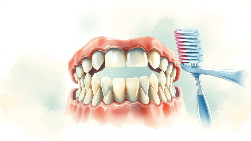 잇몸 건강 위한 칫솔질 (watercolor 스타일)