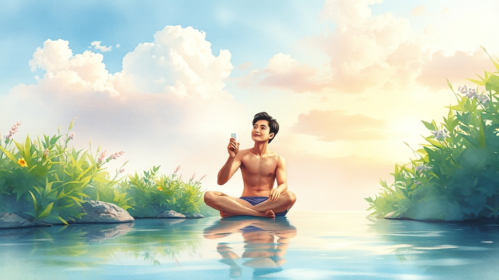 울산 지역 맑은 날씨 (watercolor 스타일)