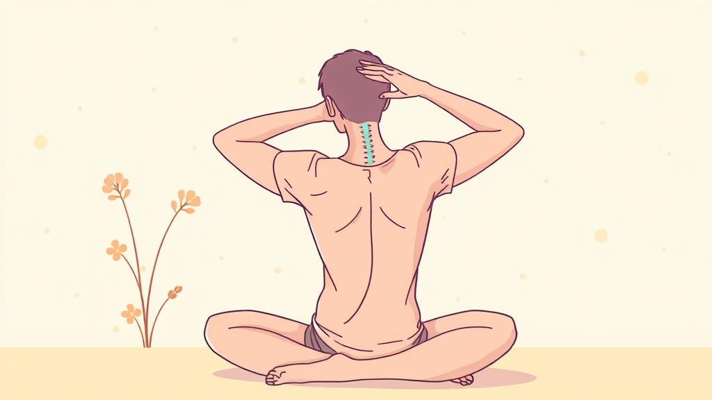 목디스크 예방 및 관리 (illustration 스타일)