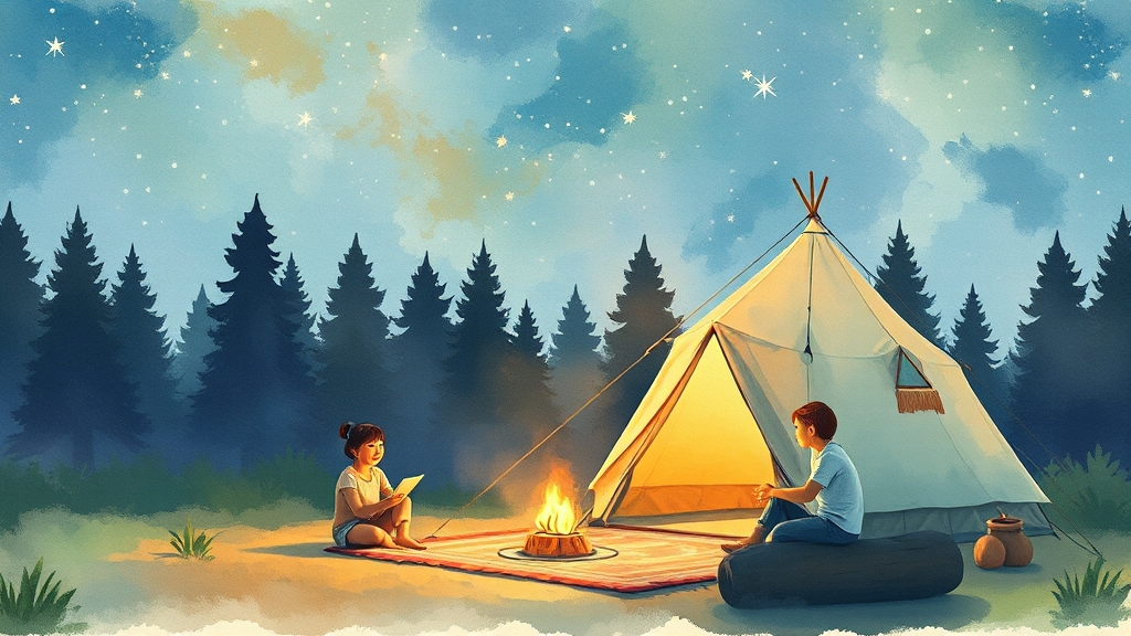 캠핑장 시설 안내 (watercolor 스타일)