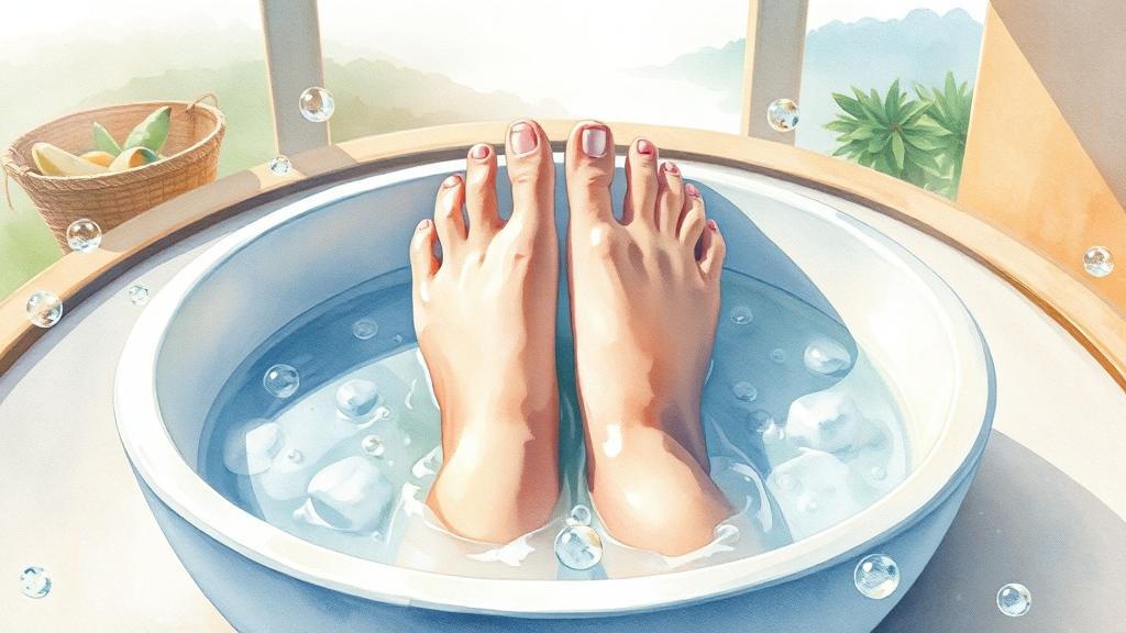 발 관리로 냄새 제거 (watercolor 스타일)