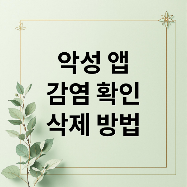 악성 앱
감염 확인
삭제 방법 (핸드폰 악성어플 무료삭제하는 방법 추천)