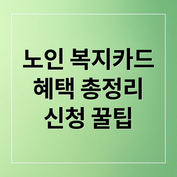 노인 복지카드
혜택 총정리
신청 꿀팁 (노인 복지카드 혜택 총정리 한눈 가이드)