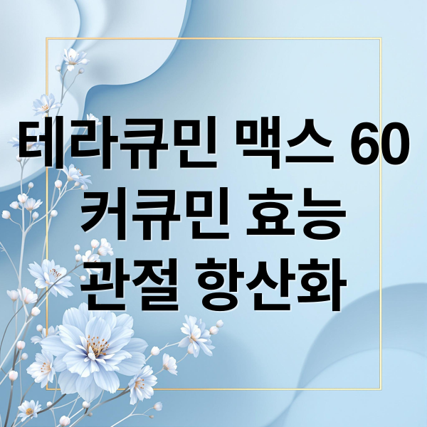 테라큐민 맥스 60
커큐민 효능
관절 항산화 (테라큐민 맥스 60 효능 가격)