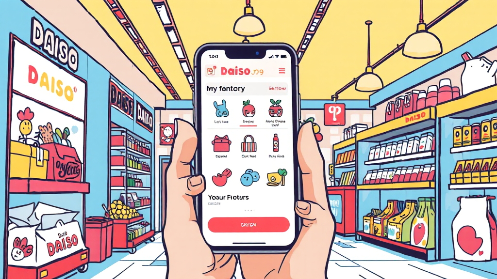 모바일 앱 이용 재고조회 (cartoon 스타일)