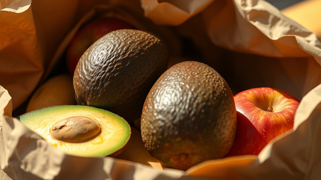 덜 익은 아보카도, 상온에서 완벽하게 후숙하기 (realistic 스타일)