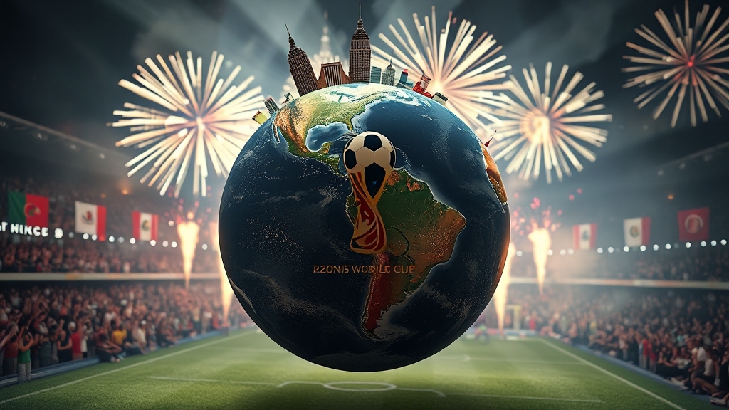 월드컵 일정 및 주요 도시 (realistic 스타일)