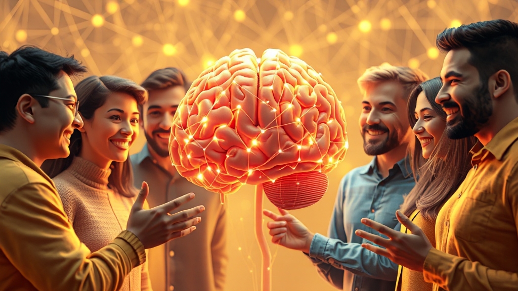 소셜 네트워크, 뇌 기능 영향 (realistic 스타일)