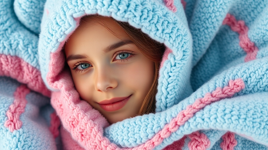 MSGM 스카이블루 블랭킷 실물 후기 (realistic 스타일)