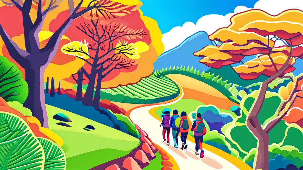 서명숙 이사장의 생애와 업적: 제주올레의 철학과 비전 (cartoon 스타일)