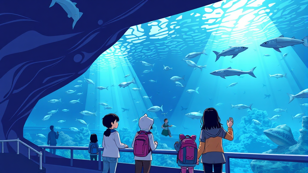 설날 연휴, 롯데월드 아쿠아리움 방문 전 필수 정보 (illustration 스타일)