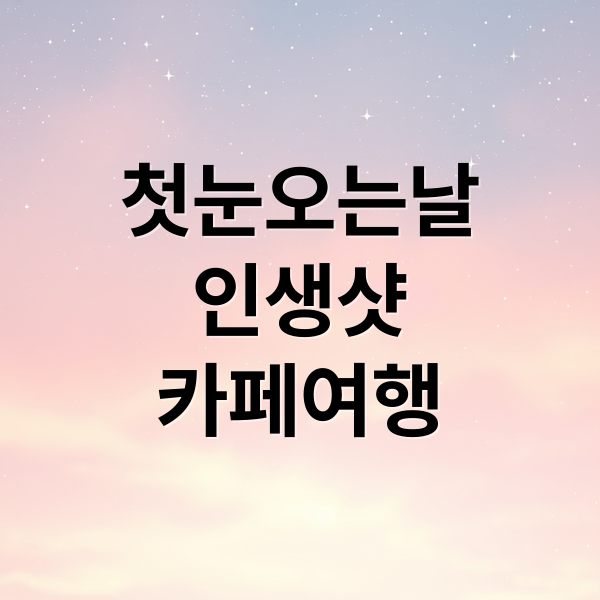 첫눈오는날
인생샷
카페여행 (첫눈 감성 카페 추천)