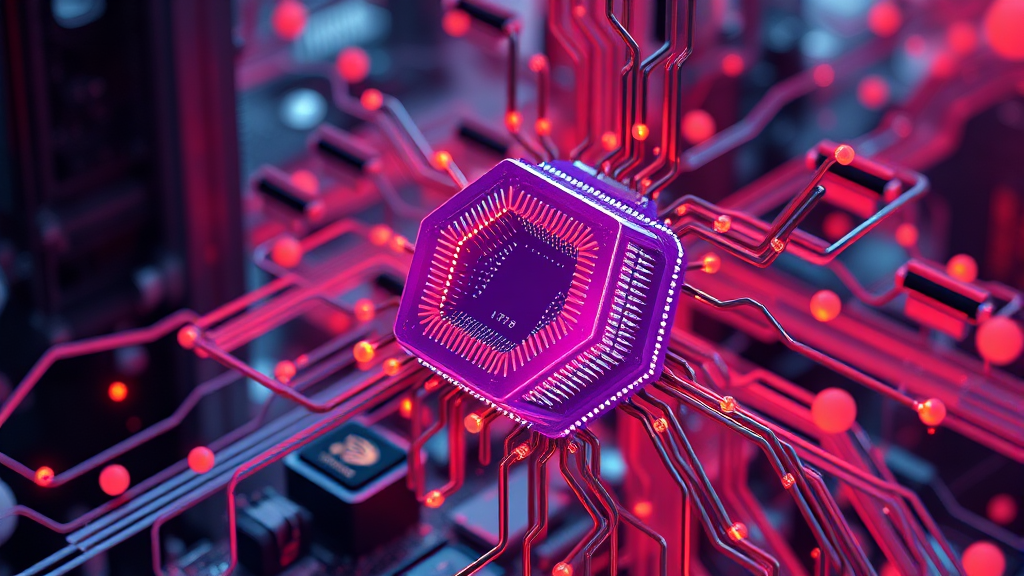 AI 반도체 시장의 판도: 엔비디아의 아성에 도전하는 대항마들 (realistic 스타일)