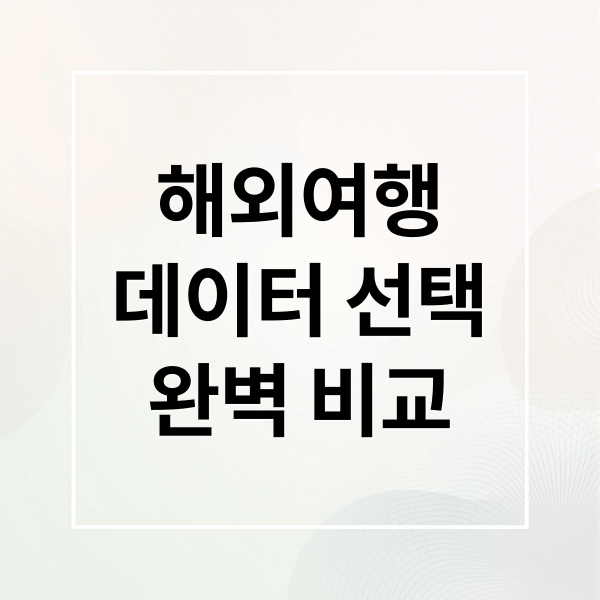 해외여행
데이터 선택
완벽 비교 (와이파이 도시락 eSIM 설정)