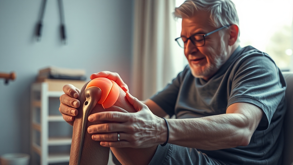 퇴행성 관절염 치료 방법: 비수술적 치료 (realistic 스타일)