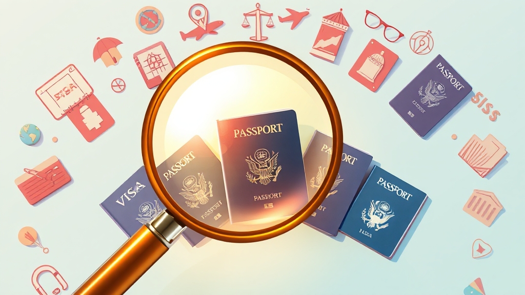 미국 비자 종류와 대상 (illustration 스타일)