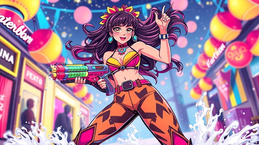 워터밤 의상: 룩 추천 (illustration 스타일)