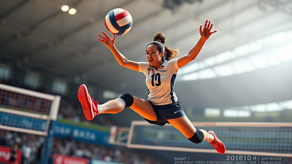 양효진이 남긴 발자취와 한국 여자 배구의 미래 (realistic 스타일)