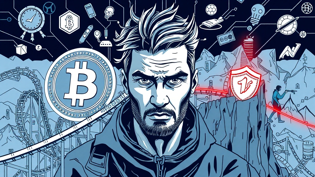 비트코인 투자 리스크 관리 (illustration 스타일)