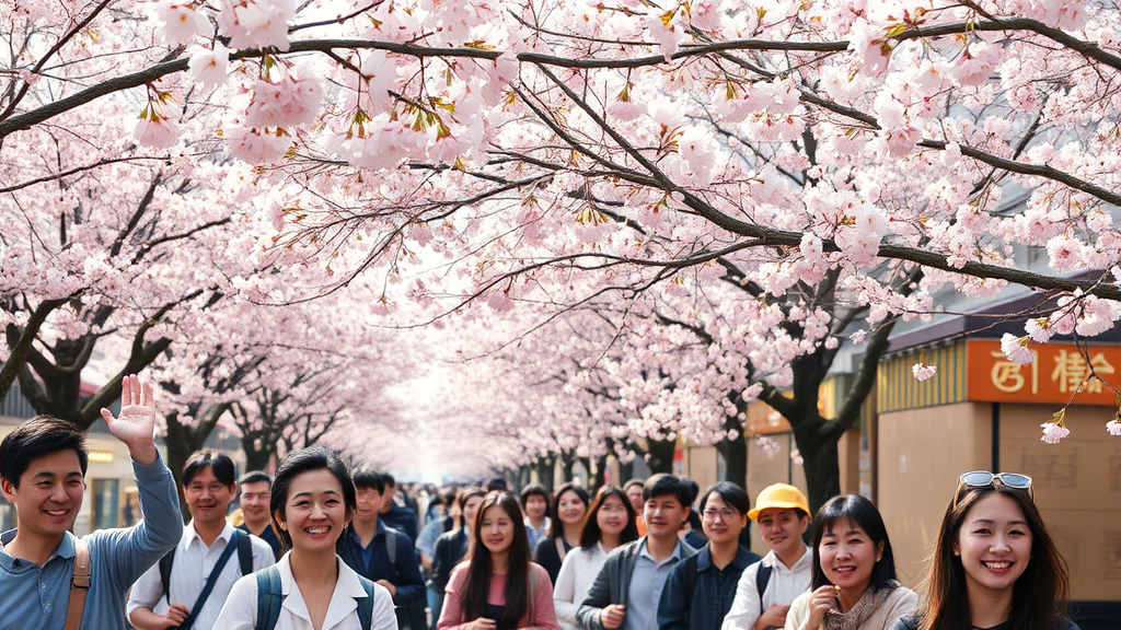 여의도 벚꽃 축제: 언제, 어디서 가장 아름다운 벚꽃을 만날까? (realistic 스타일)